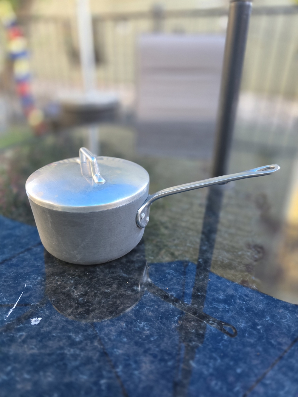 Classic Aluminum Saucepan with Lid - Silver Finish